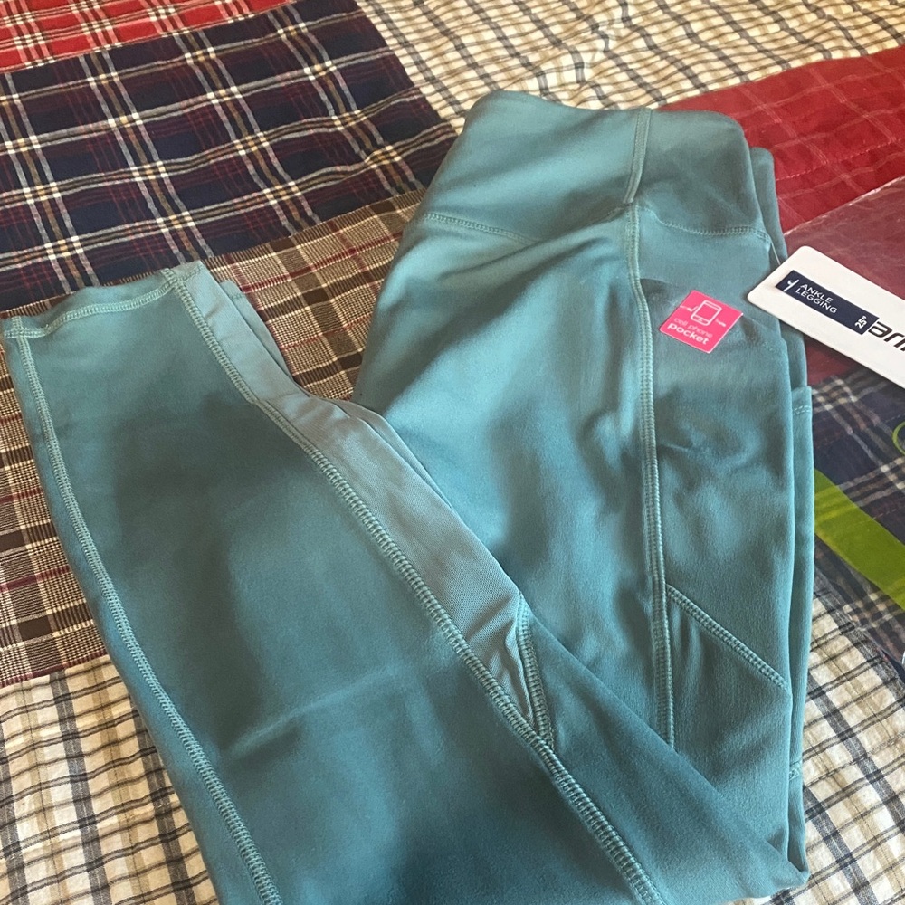 Marika Teal Athletic Leggings med